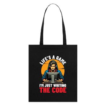 Coder Life's A Game I'm Just Web Developer Coders - Stanley/Stella Bio-Stoffbeutel - Schwarz - Hinten