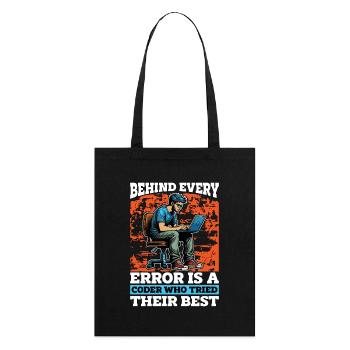 Coder Behind Every Error Is A Coder Web Developer - Stanley/Stella Bio-Stoffbeutel - Schwarz - Hinten