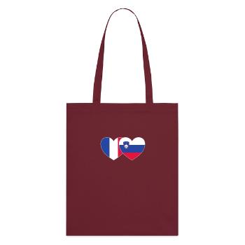Frankreich Slovenien Flagge Herz - Stanley/Stella Bio-Stoffbeutel - Burgunderrot - Hinten