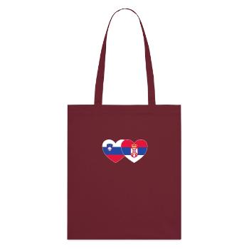 Slovénie Serbie Drapeau Cœur - Tote bag bio Stanley/Stella - bordeaux - Dos