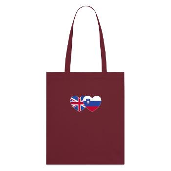 Großbritannien Slowenien Flagge Herz - Stanley/Stella Bio-Stoffbeutel - Burgunderrot - Hinten