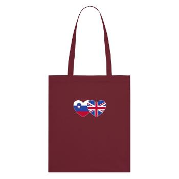 Slowenien England Flagge Herz - Stanley/Stella Bio-Stoffbeutel - Burgunderrot - Hinten