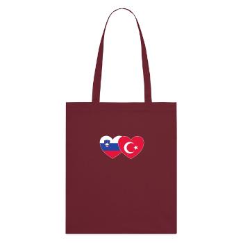 Slowenien Türkei Flagge Herz - Stanley/Stella Bio-Stoffbeutel - Burgunderrot - Hinten