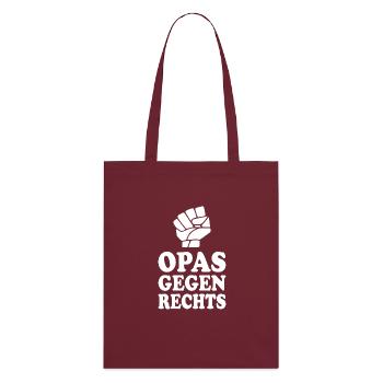 Opas gegen rechts - Stanley/Stella Bio-Stoffbeutel - Burgunderrot - Hinten