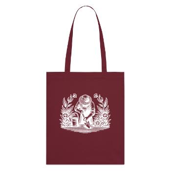 Hobby gardener working in the garden - Stanley/Stella Organic Tote Bag - burgundy - Back