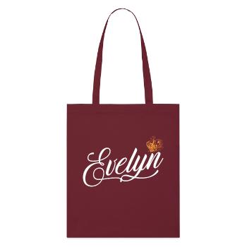 Evelyn Nom personnalisé pour femmes enfants bambins - - Tote bag bio Stanley/Stella - bordeaux - Devant