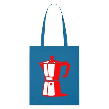 Illustration de cafetière pour les amateurs de café - Tote bag bio Stanley/Stella - bleu royal - Devant