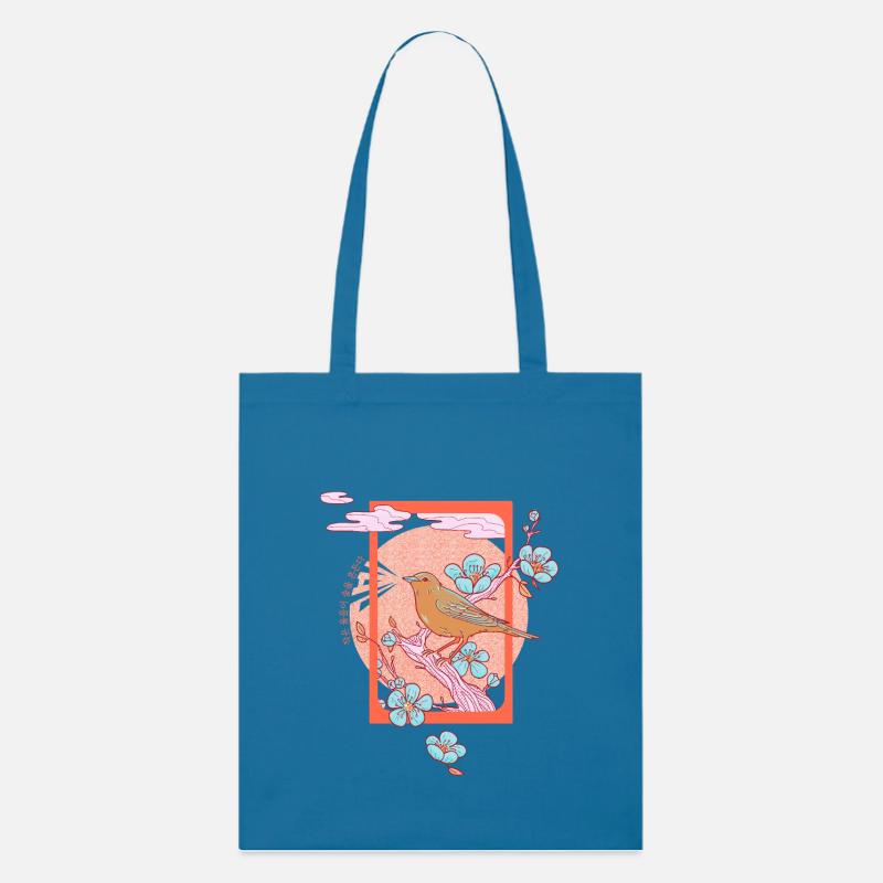 Godori - Rossignol, texte élégant - Tote bag bio Stanley/Stella - bleu royal