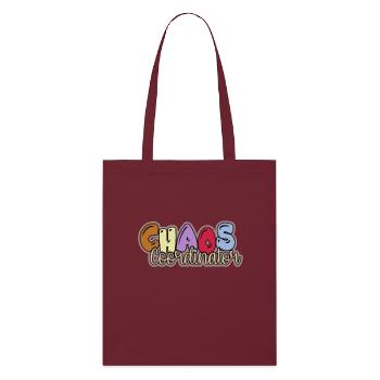 Kindergarten Chaos Koordinator - Stanley/Stella Bio-Stoffbeutel - Burgunderrot - Vorne