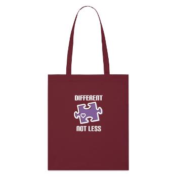DIFFERENT - NOT LESS ! AUTISME - Tote bag bio Stanley/Stella - bordeaux - Devant