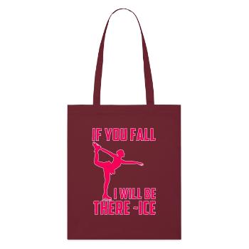 Skating Mom Tshirt Figure Skating Gift - Stanley/Stella Organic Tote Bag - burgundy - Front