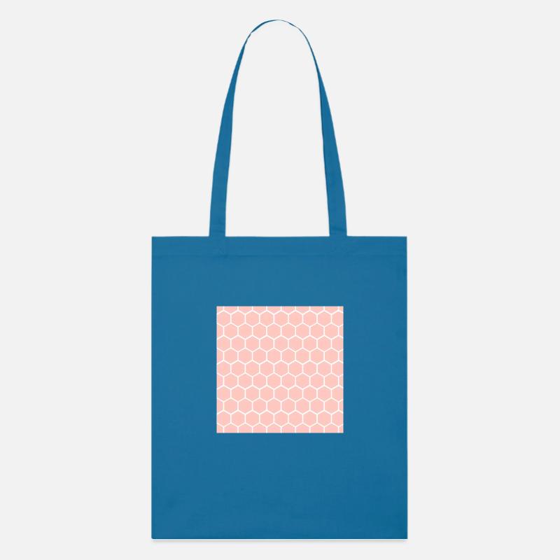 Pink Honeycomb Pattern - Stanley/Stella Organic Tote Bag - royal blue