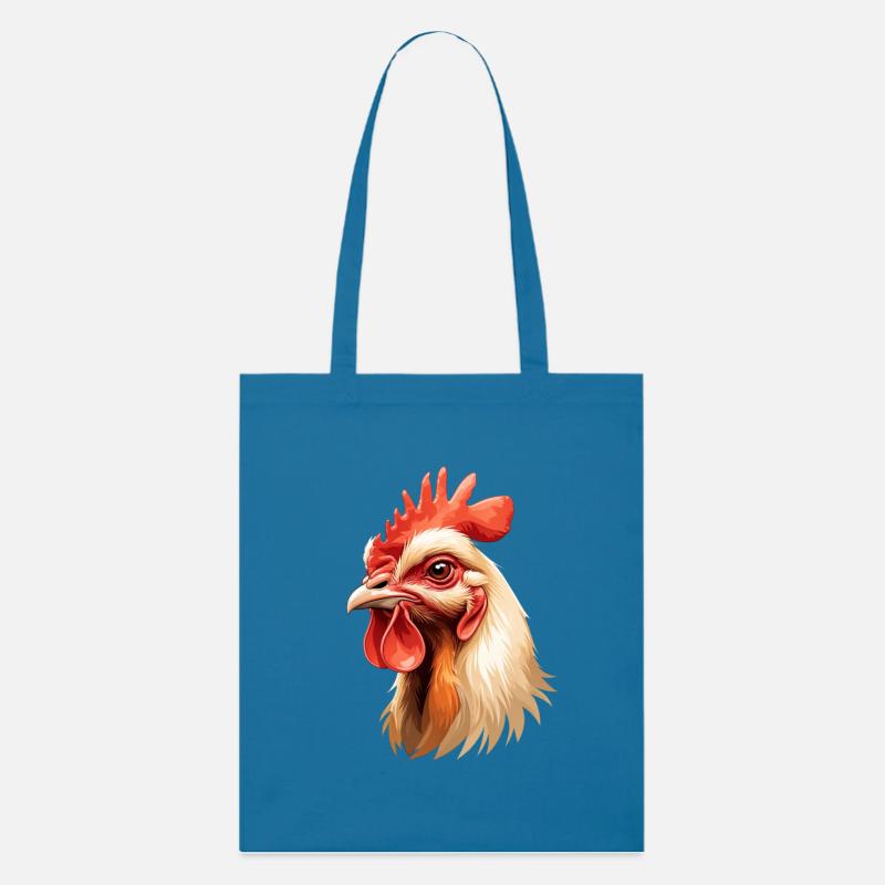 Rooster Head Color Explosion - Stanley/Stella Organic Tote Bag - royal blue