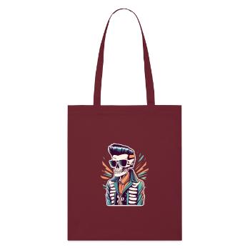 Neon Skull Rocker - Stanley/Stella Organic Tote Bag - burgundy - Front