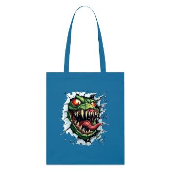 Un monstre sauvage traverse le mur - Tote bag bio Stanley/Stella - bleu royal - Devant