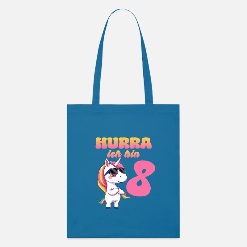 8. Geburtstag Kinder Einhorn Unicorn Schulkind - Stanley/Stella Bio-Stoffbeutel - Königsblau