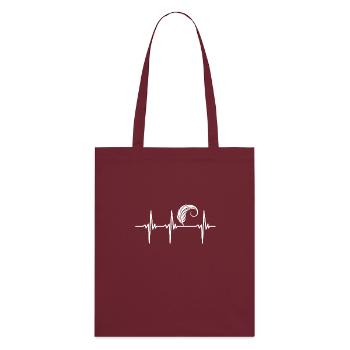 Heartbeat for Elegant Old Bird Feathers - Stanley/Stella Organic Tote Bag - burgundy - Back