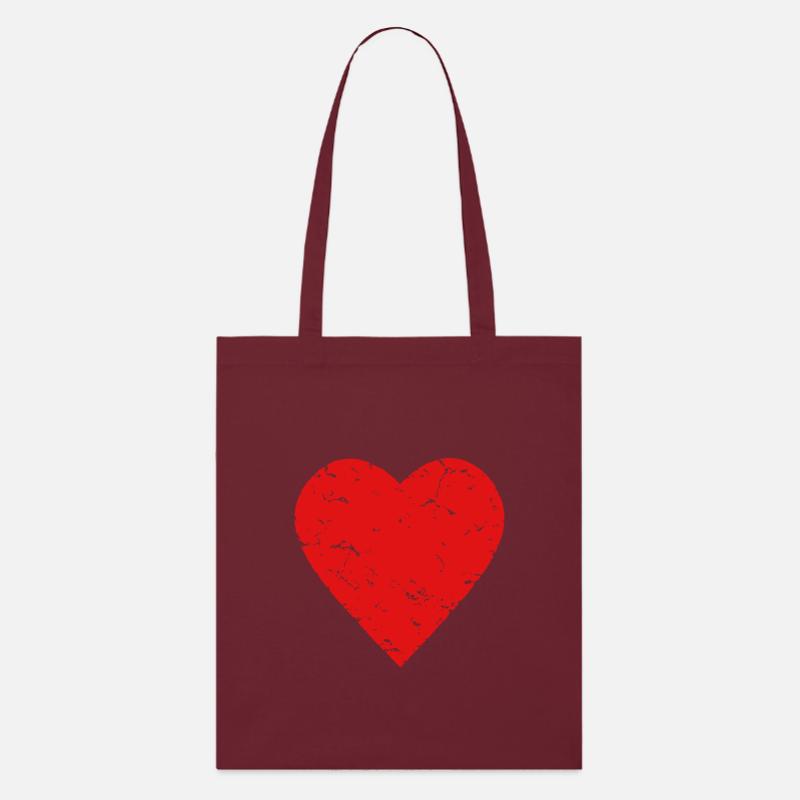 rotes Herz Liebe Hochzeit Muttertag used look chic - Stanley/Stella Bio-Stoffbeutel - Burgunderrot
