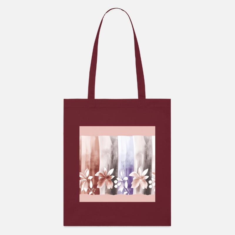 Creative Floral Patterns/Brown/Blue/Black2023/2024 - Stanley/Stella Organic Tote Bag - burgundy