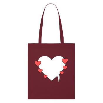 Speech bubble with hearts - Stanley/Stella Organic Tote Bag - burgundy - Front