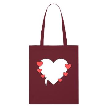 Speech Bubble with Hearts 3 - Stanley/Stella Organic Tote Bag - burgundy - Front
