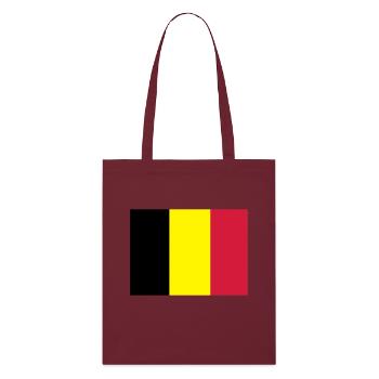 Belgian Flag - Stanley/Stella Organic Tote Bag - burgundy - Front