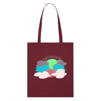 Soleil derrière les nuages - Tote bag bio Stanley/Stella - bordeaux - Devant