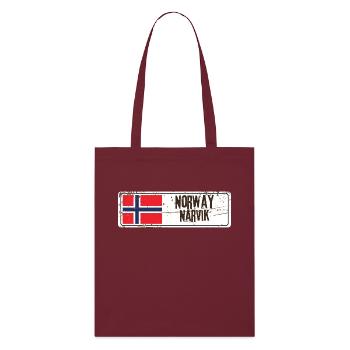 Narvik Norvège Drapeau - Tote bag bio Stanley/Stella - bordeaux - Devant