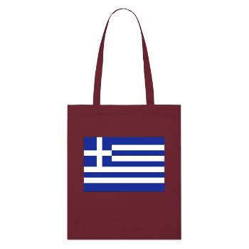 Griechenland Flagge Accessoires - Stanley/Stella Bio-Stoffbeutel - Burgunderrot - Vorne