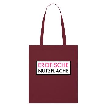 Erotische Nutzfläche | Erotik | Sex | Pärchen Frau - Stanley/Stella Bio-Stoffbeutel - Burgunderrot - Vorne