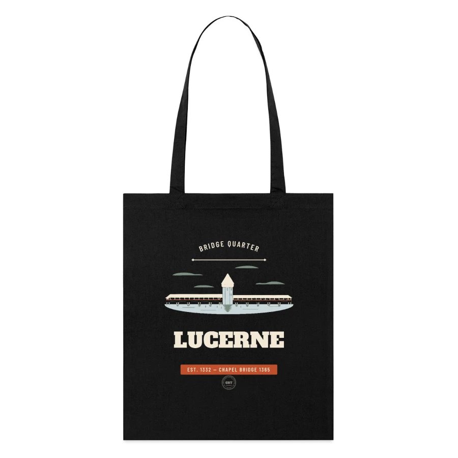 Lucerne-märke på en stanley/stella organic tote bag, black