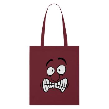 Visage anxieux de bande dessinée anxieux - Tote bag bio Stanley/Stella - bordeaux - Devant