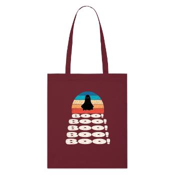 Retro vintage Sunset Halloween Geisterstun - Stanley/Stella Bio-Stoffbeutel - Burgunderrot - Vorne