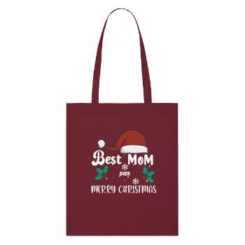 Best Mom ever merry christmas last minute Geschenk - Stanley/Stella Bio-Stoffbeutel - Burgunderrot - Vorne