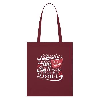Phrase inspirante Musique Graphique, Cadeau Origin - Tote bag bio Stanley/Stella - bordeaux - Devant