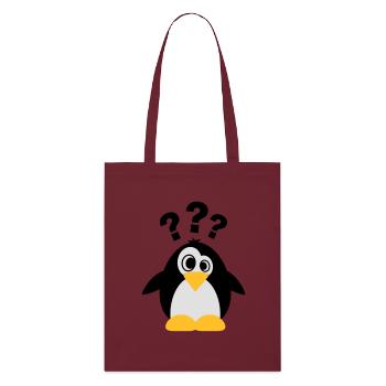 Dummer Pinguin - Stanley/Stella Bio-Stoffbeutel - Burgunderrot - Vorne