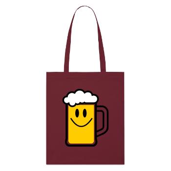 Beer face - Stanley/Stella Organic Tote Bag - burgundy - Front