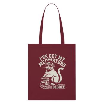 Funny cat design for students - Stanley/Stella Organic Tote Bag - burgundy - Front