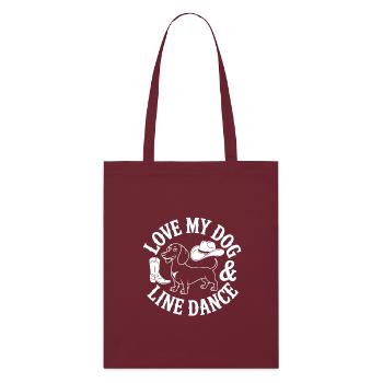 J’adore mon chien et la danse en ligne - Tote bag bio Stanley/Stella - bordeaux - Devant