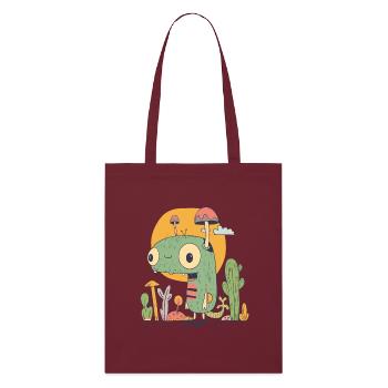 Petit monstre dans la nature - Tote bag bio Stanley/Stella - bordeaux - Devant