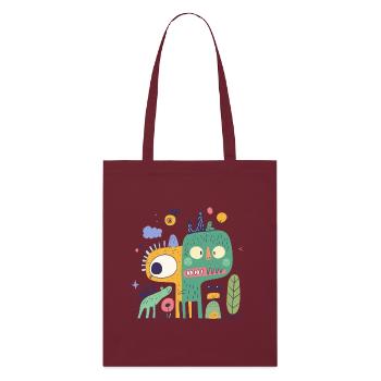 Scaredy-cats - Stanley/Stella Organic Tote Bag - burgundy - Front
