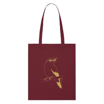 Illustrated designs with bird - Stanley/Stella Organic Tote Bag - burgundy - Front