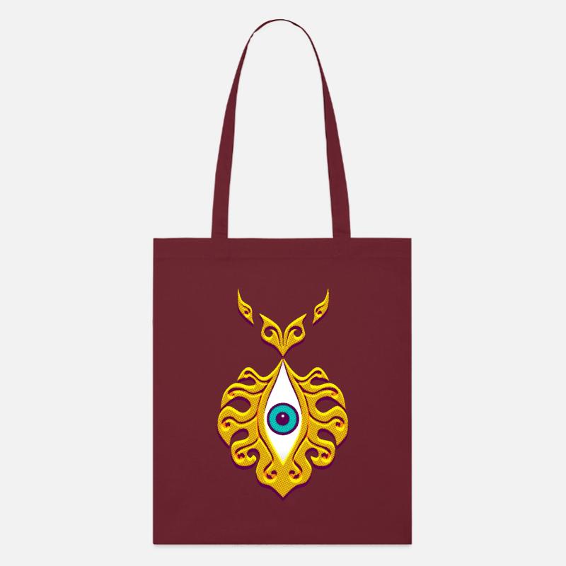 Schmuck Auge orientalisch Schutz Amulett retro - Stanley/Stella Bio-Stoffbeutel - Burgunderrot