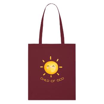 A child of God - T-Shirt - Stanley/Stella Bio-Stoffbeutel - Burgunderrot - Vorne