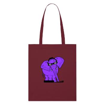 Drôle d’éléphant rose DJ mixer Musique de fête - Tote bag bio Stanley/Stella - bordeaux - Devant