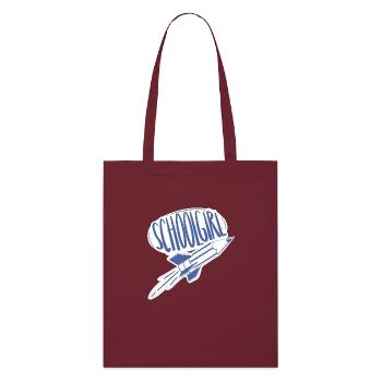 Schoolgirl / first day of school / school beginners - Stanley/Stella Organic Tote Bag - burgundy - Front