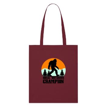 big foot social distancing - Stanley/Stella Organic Tote Bag - burgundy - Front