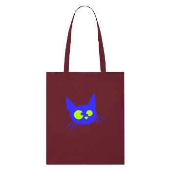 Chat fou plisse les yeux drôles Grimace Fun - Tote bag bio Stanley/Stella - bordeaux - Devant