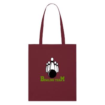 Bowling Team - Stanley/Stella Organic Tote Bag - burgundy - Front