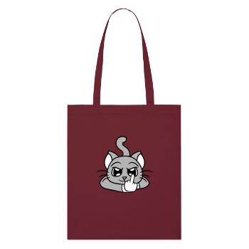 Méchant chat montre un doigt d’honneur Insulte Main Fun - Tote bag bio Stanley/Stella - bordeaux - Devant